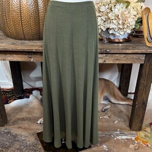 Vintage Soft Surroundings Olive Green Maxi Skirt